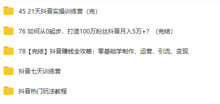 抖音实战训练教程(图1)