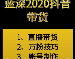 蓝深2020抖音带货--（直播带货，万粉技巧，音乐号制作）