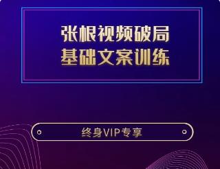 张根视频破局 基础文案训练
