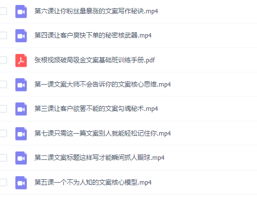 张根视频破局 基础文案训练(图1)