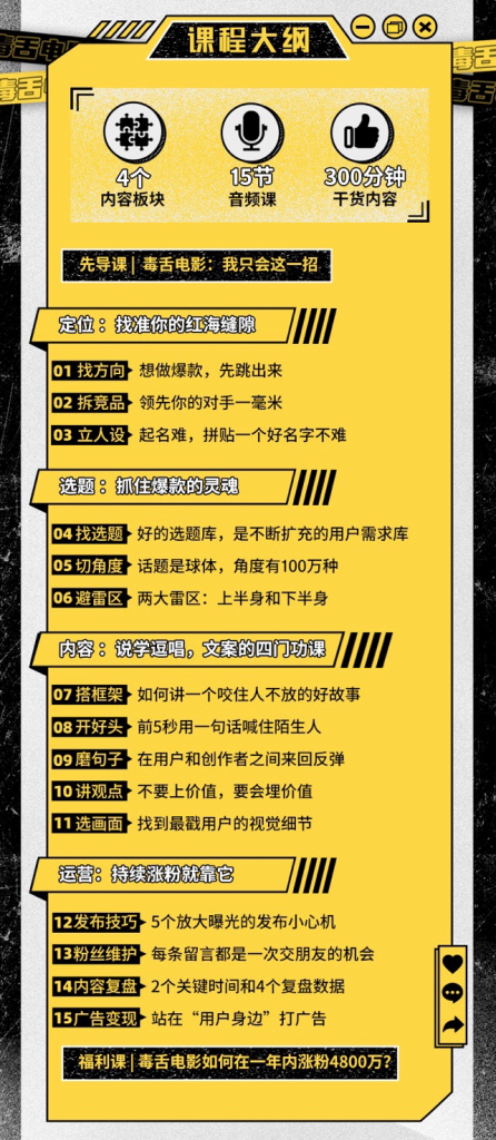 毒舌电影合伙人【亲授】 抖音爆款内容涨粉课(图1)